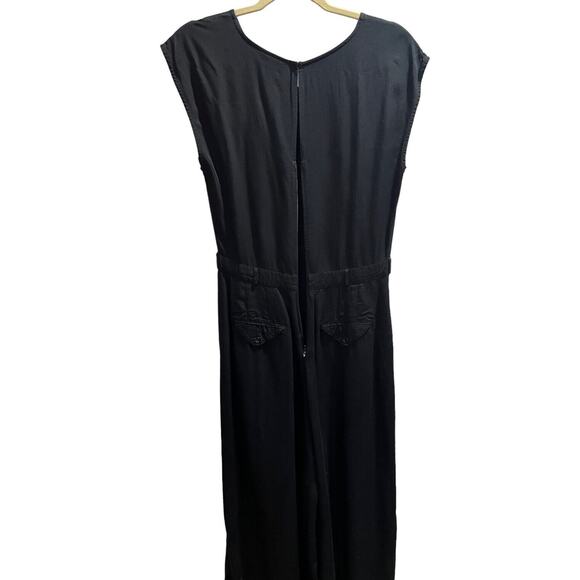 ELK Black Midi Wide Leg Cool Viscose Lightweight Draped‎ Jumpsuit US Sz 6/ EU 38 - Picture 9 of 15
